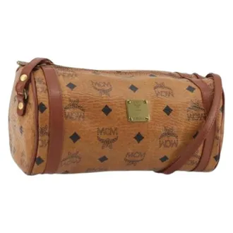 MCM Pre-owned Cross Body Bags, female, Brown, Size: ONE SIZE Pre-owned Plastic Shoulder Bag