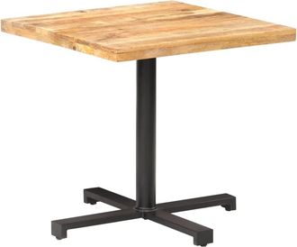 vidaXL Mesa De Bistr&oacute; Cuadrada Madera De Mango Rugosa 80x80x75 Cm Vidaxl