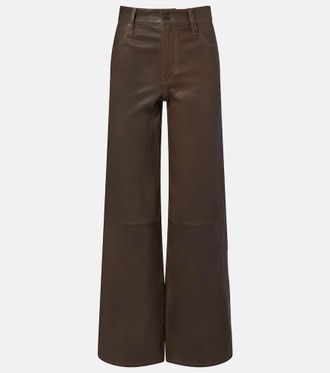 Frame Denim Le Slim Palazzo leather wide-leg pants