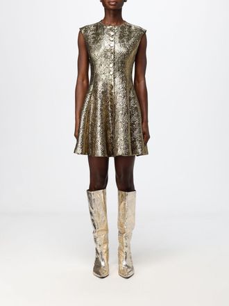 Msgm Mini abito svasato smanicato in misto lana con scollo rotondo