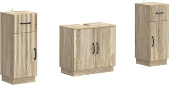 vidaXL Juego De Gabinete De Ba&ntilde;o De 2 Piezas Hoorn Roble Sonoma Vidaxl