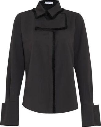 Gloria Coelho Destroyed Thai De Melo fringe-trim shirt - Black