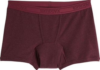 TomboyX First Line Stretch Cotton Period 4.5-Inch Trunks in Black Cherry Heather at Nordstrom, Size 2X