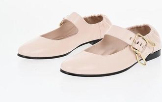 Bottega Veneta Leather Mary Jane Ballerinas With Leather Sole size 37
