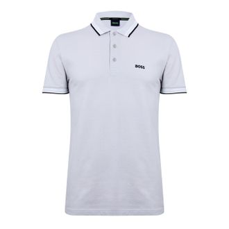 HUGO BOSS Heren Boss Hbg Paddy Polo Shirt Met Contrastdetails in Licht Pasgrijs 053