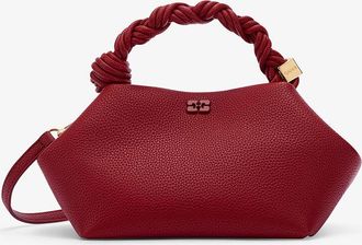 Ganni Dark Red Grained Small Bou Bag