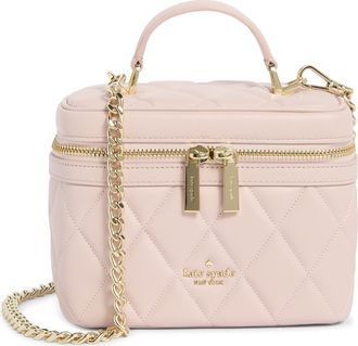 Kate Spade New York Carey Quilted Leather Crossbody Trunk in Rose Smoke at Nordstrom Rack
