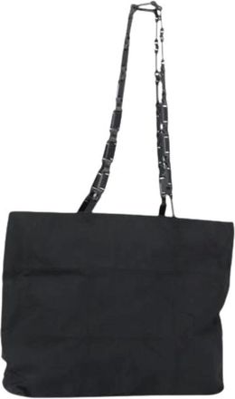 Prada Pre-owned Tote Bags, female, Black, Size: ONE SIZE Pre-owned Nylon Tote Bag