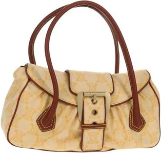 Celine Pre-owned Handbags, female, Beige, Size: ONE SIZE Pre-owned Vintage Canvas Handbag
