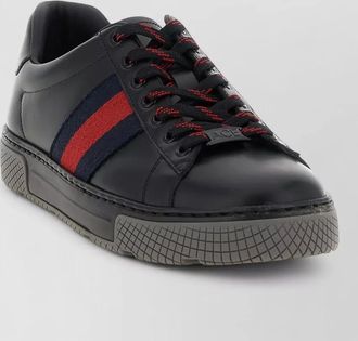 Gucci ace lace up sneakers web detail