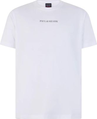 Paul & Shark T-shirt in cotone con stampa logo - - Tops - Uomo - Bianco - XL