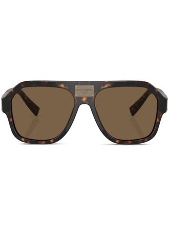 Dolce & Gabbana Eyewear Occhiali da sole con placca logo - Verde