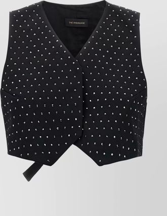 Andamane crystal v-neck studded waistcoat