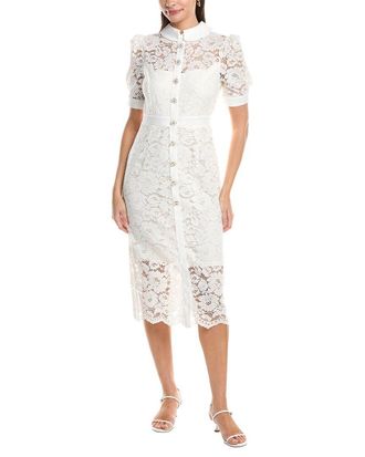 Tahari by ASL Short Sleeve Lace Midi Dress