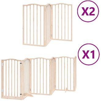 vidaXL Puerta Para Perros Plegable 12 Paneles Madera De &Aacute;lamo 600 Cm Vidaxl