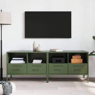 Berkfield Home TV Cabinets 2 pcs Olive Green 68x39x50.5 cm Steel