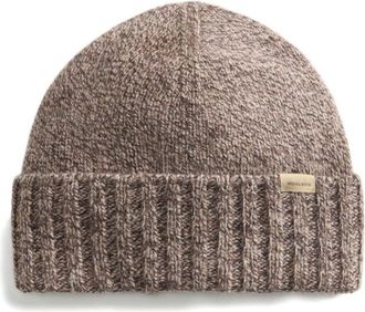 Woolrich Brown Wool Ribbed Beanie