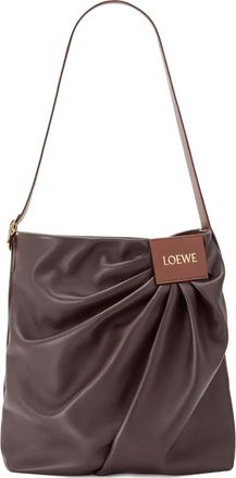 Loewe Borsa a spalla con drappeggio - Marrone