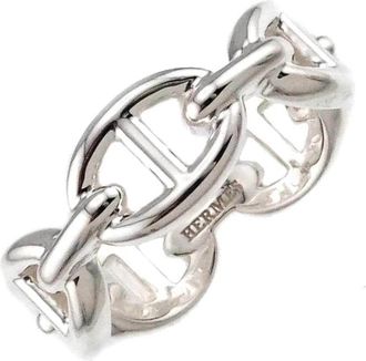 Herm&egrave;s Silver Silver 925 Band Ring (Pre-Owned)