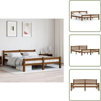 vidaXL The Living Store Giroletto senza Materaso Ambrato in Legno di Pino 160x200 cm - Letto in legno