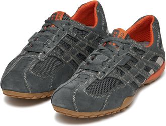 Geox Schn&uuml;rschuh GEOX U SNAKE ORIGINAL, Herren, Gr. 39, grau, Leder, Textil, Schuhe Schn&uuml;rschuh, Schn&uuml;rschuh, Freizeitschuh, Trekking Sneaker mit Lederinne