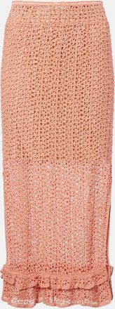 Anna Kosturova Rosette crochet cotton midi skirt