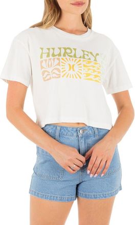 Hurley Surf Days Boxy Cotton Crop T-Shirt in Tofu at Nordstrom, Size X-Small