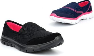 Generic Ladies Lightweight Shoes Size 4 Ladies Lightweight Shoe Size 3 Womens Comfort Shoes Womens Slip On Shoe Slip On Casual Comfort Sizes 3-9 Black/Navy 3 