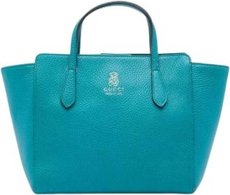 Gucci Pre-owned Mini Swing Handbag - Dames - Vintage Shopper - Blauw - ONE Size - Leer - Vintage