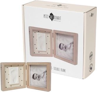 PETIT ARTICHAUT Double Frame - Baby Print & Photo Frame, Keepsake Gift in Pretty Hearts at Nordstrom