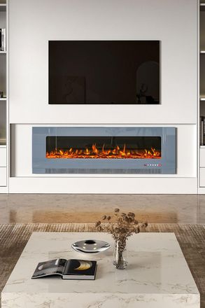 Living and Home 60inch Wall Mounted Electric Fireplace Grey