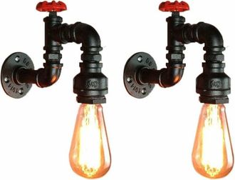 OEM Aplique De Pared Para Bar Tipo Loft, Estilo Industrial Retro Con Tuber&iacute;as De Agua, Ideal Para Dormitorios Y Comedores
