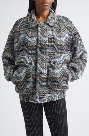 Missoni Metallic Zigzag Sequin Field Jacket in Grey Multi at Nordstrom, Size X-Small