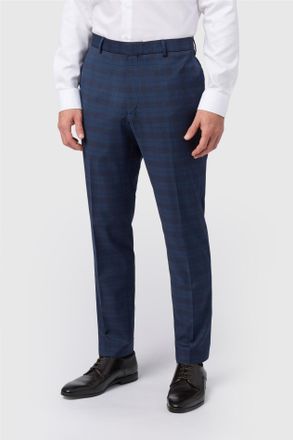 Ted Baker Mens Flat Fronted Slim Fit Suit Trousers in Dark Blue - Size 44 Regular