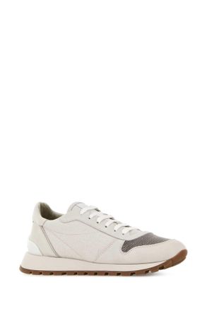 Brunello Cucinelli Womens Light Grey Fabric Sneakers C209