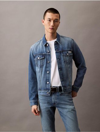 Calvin Klein Jeans Calvin Klein Mens Classic Denim COOLMAX Trucker Jacket - Blue - 2XL