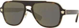 Versace VE2199 12524T Havana/Dark Grey Mirrored Gold