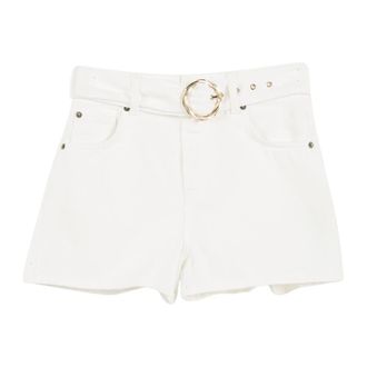 Twinset Denim Shorts, female, White, Size: W26 Belted Cotton Shorts