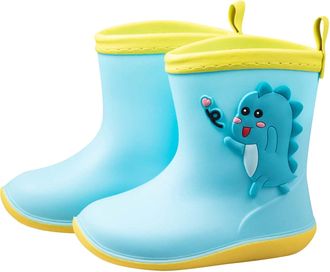 Generic Toddler Wellies Kids Rubber Wellington Boots, Boys Girls Waterproof Rain Boots With Handles Comfort Walking Shoes School Outdoor Winter Fall Footwear 