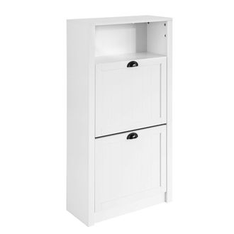 SoBuy Zapatero Con 2 Puertas Abatibles Zapatero Estrecho Organizador Para Zapatos Blanco 60 X 24 X 110 Cm Fsr87-k-w Sobuy Es
