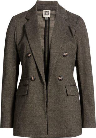 Anne Klein Faux Double Breasted Knit Jacket in Anne Black Multi at Nordstrom, Size Xx-Small