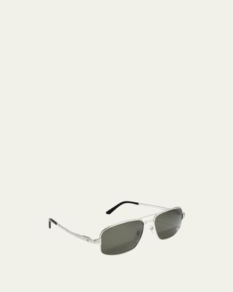 Cartier Mens Metal Aviator Sunglasses