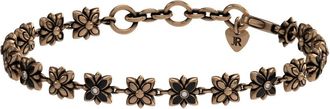 John Richmond Bloemenarmband JR - Dames - Armbanden - Bruin - ONE Size - Leer - Accessoires