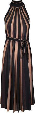 Zimmermann Abito midi Hypnotic a righe - Nero