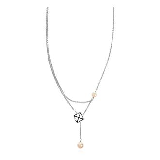 Off-white Accessoires, Dames, Grijs, ONE Size, Dubbellaags Ketting met Kunstparels