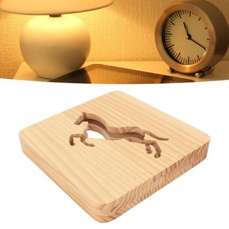 OEM L&aacute;mpara De Mesa De Madera Con Forma De Caballo, Fabricada En Madera De Pino, Luz Nocturna Usb De 2 Vatios, 18,7 Cm De Altura