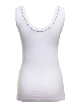 Brunello Cucinelli Womens Tank Top White Cotton