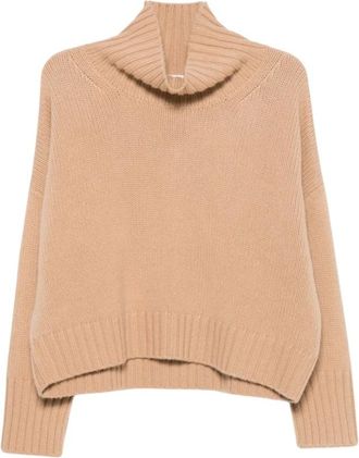 Soft Goat Truien & Vesten, Dames, Beige, S, Kasjmier, Roll Neck Sweater
