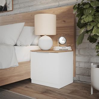 Vicco Mesilla De Noche Betti, Blanco, 50 X 50 Cm Con 1 Puerta