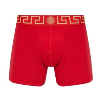 Versace Bottoms, male, Red, Size: 2XL Cotton-jersey Long Trunks